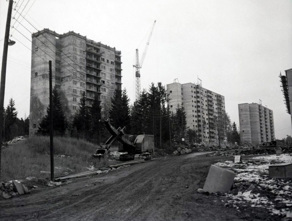 12 etasjes-blokkene på Bøler,.november 1955