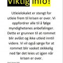 Viktig informasjon fra styret: Utleielokalet er stengt